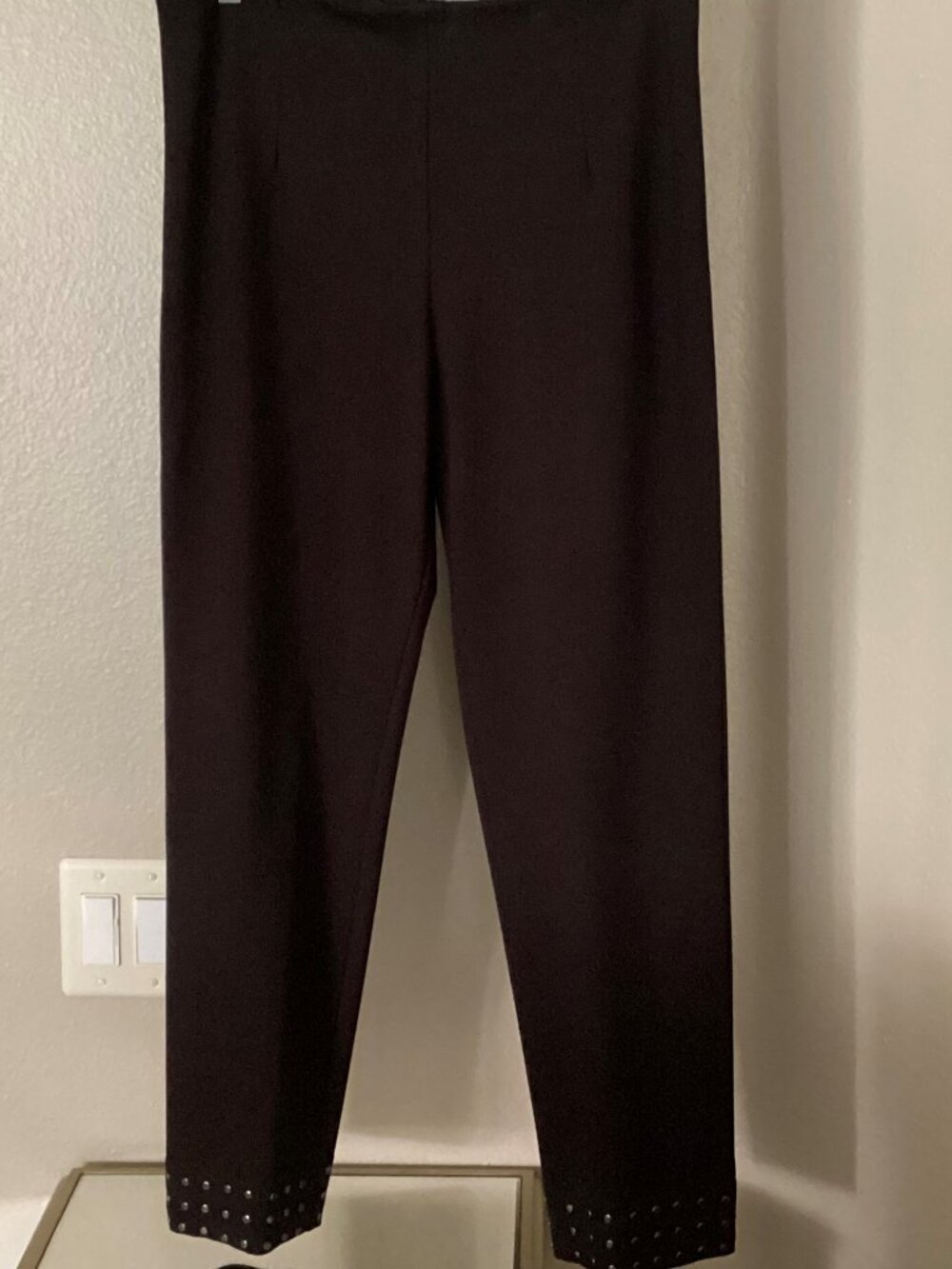 Equestrian black studded women's pants, size large (run small)
